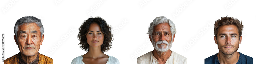 Elderly And Young People Portraits Collection Isolated on Transparent Background Elderly And Young People Portraits Collection Isolated on Transparent Background