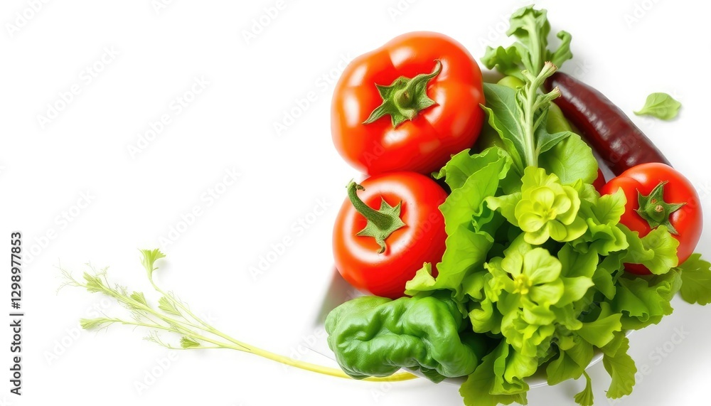 A vibrant, fresh vegetable, perfectly isolated on a pure white background, macro, nature A vibrant, fresh vegetable, perfectly isolated on a pure white background, macro, nature