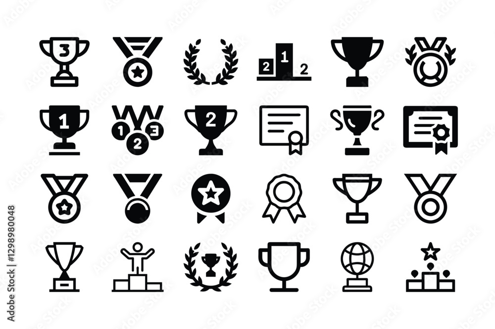 Comprehensive Set of Award and Achievement Icons Comprehensive Set of Award and Achievement Icons