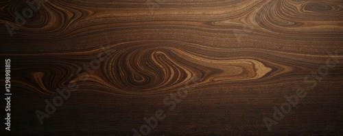 Rich, dark brown wood, swirling grain patterns, rich, design