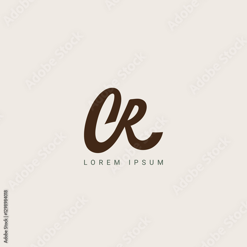 Minimal creative initial based CR logo and RC logo. Letter CR RC creative elegant monogram