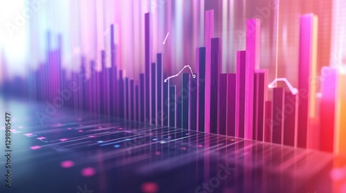 red bar charts and purple line graphs with upward arrows on a white background representing financial growth and business analysis concepts