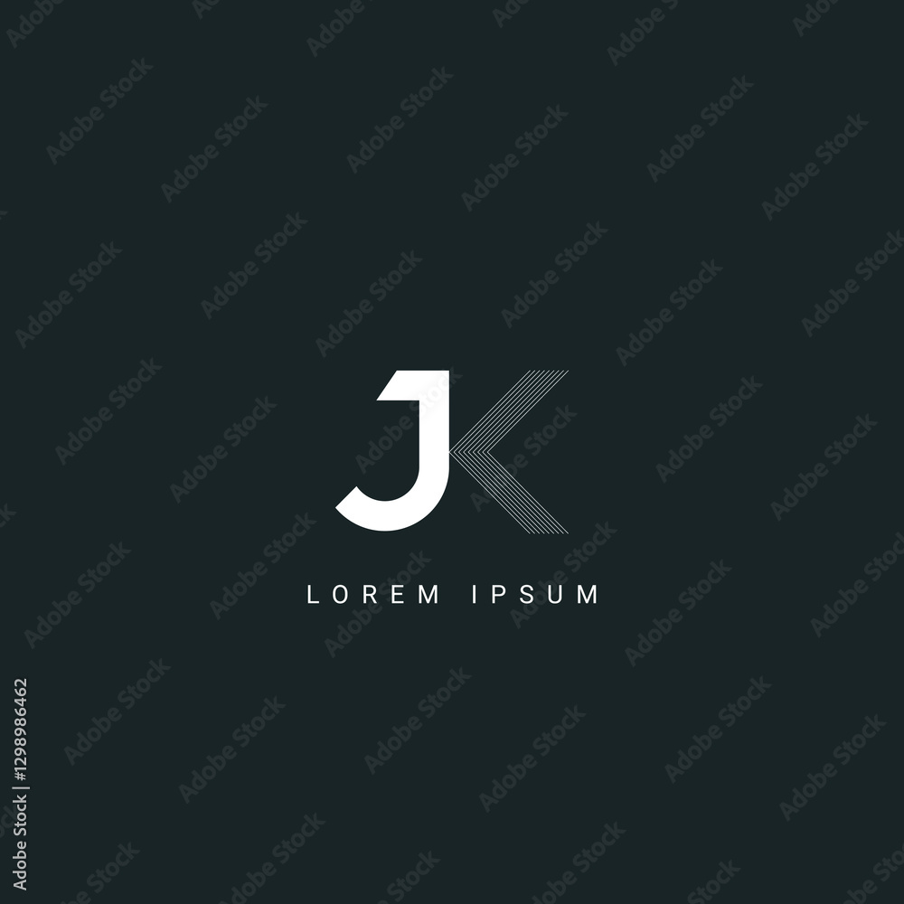 Minimal creative initial based JK logo and KJ logo. Letter JK KJ creative elegant monogram Minimal creative initial based JK logo and KJ logo. Letter JK KJ creative elegant monogram