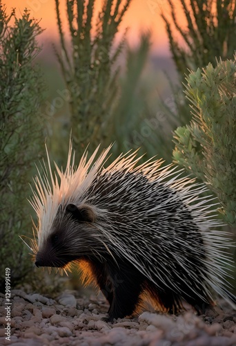 Crested Porcupine at Dusk
