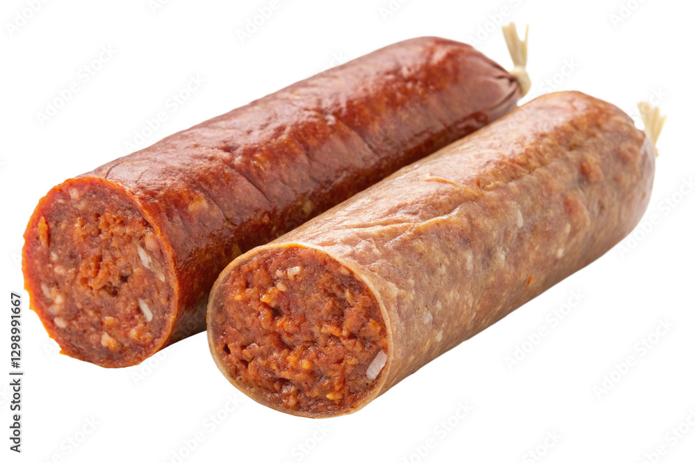 Italian sausage. Tasty dried sausage, close-up, isolated on white background, also available on transparent background
Italian sausage. Tasty dried sausage, close-up, isolated on white background, also available on transparent background