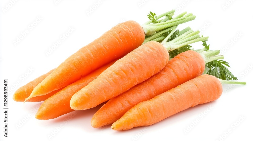 Fresh, colorful carrots arranged on a white surface Fresh, colorful carrots arranged on a white surface