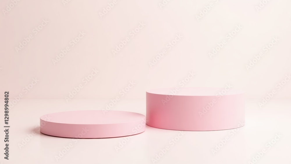 Minimalist pastel pink podium with soft light for product presentation and luxury branding mockup Minimalist pastel pink podium with soft light for product presentation and luxury branding mockup