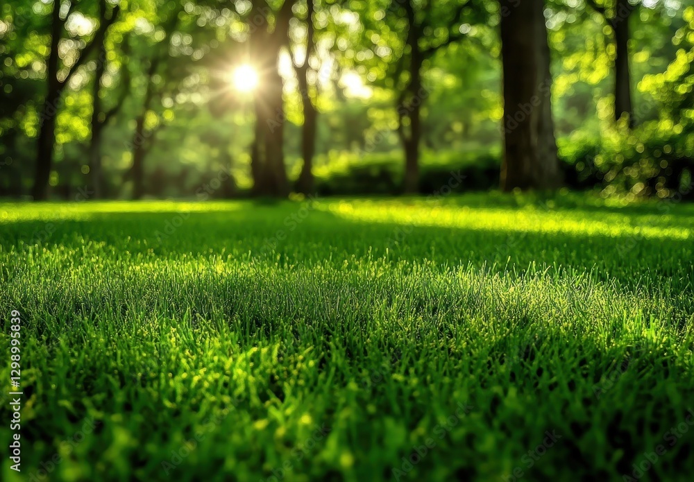 Lush Green Grass in a Sunlit Forest, Capturing the Beauty of Nature with Soft Sun Rays and a Serene Atmosphere Perfect for Relaxation and Rejuvenation Lush Green Grass in a Sunlit Forest, Capturing the Beauty of Nature with Soft Sun Rays and a Serene Atmosphere Perfect for Relaxation and Rejuvenation
