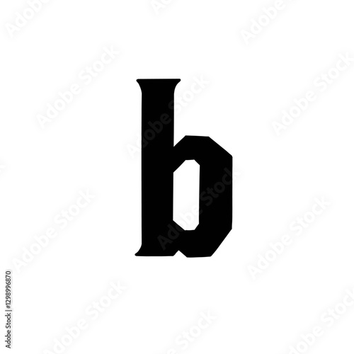 Magic Bold letter B of latin english language. Black font symbol in hand drawn doodle style. Vector illustration isolated on white background. For presentation, logo, branding, font, education.