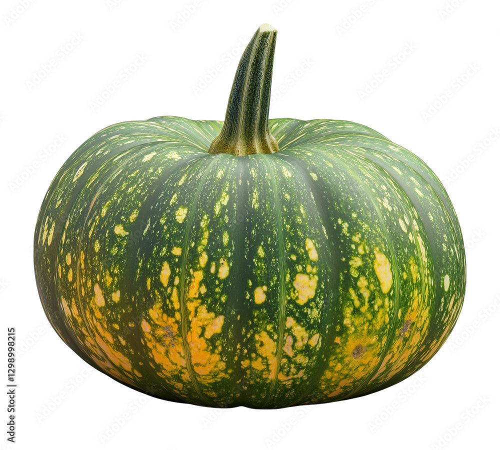 Green and yellow pumpkin isolated on transparent background Green and yellow pumpkin isolated on transparent background
