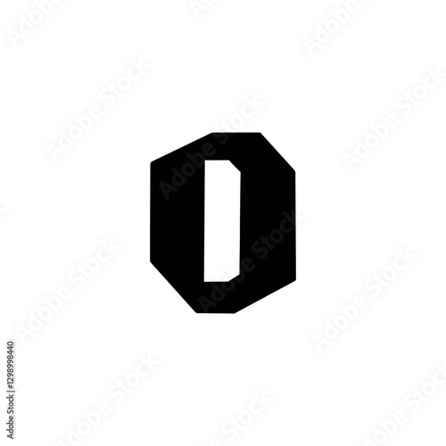 Magic Bold letter O of latin english language. Black font symbol in hand drawn doodle style. Vector illustration isolated on white background. For presentation, logo, branding, font, education.