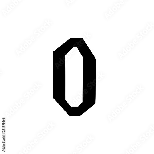 Magic Bold letter O of latin english language. Black font symbol in hand drawn doodle style. Vector illustration isolated on white background. For presentation, logo, branding, font, education.