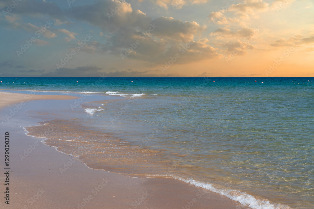 Fujairah sea beach sunset landscape, The United Arab Emirates