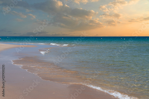 Obraz na płótnie Fujairah sea beach sunset landscape, The United Arab Emirates w salonie