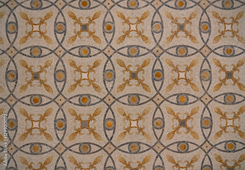 Eastern golden oriental ornamental background pattern close up