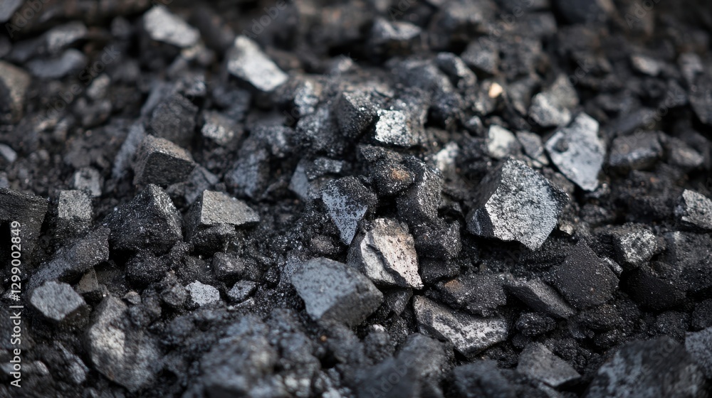 Dark Textured Surface of Crushed Stone or Coal Dark Textured Surface of Crushed Stone or Coal