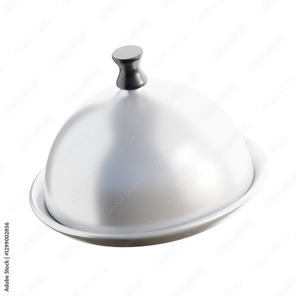 3D Render of a White Restaurant Dome Cover 3D Render of a White Restaurant Dome Cover