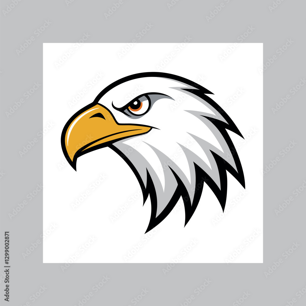Obraz premium Eagle Head Logo Minimalist Vector Art Illustration.