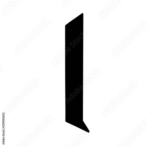Magic Bold letter L of latin english language. Black font symbol in hand drawn doodle style. Vector illustration isolated on white background. For presentation, logo, branding, font, education.