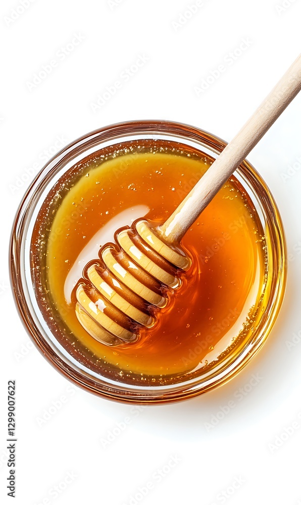 a bowl of honey with a wooden dipper a bowl of honey with a wooden dipper