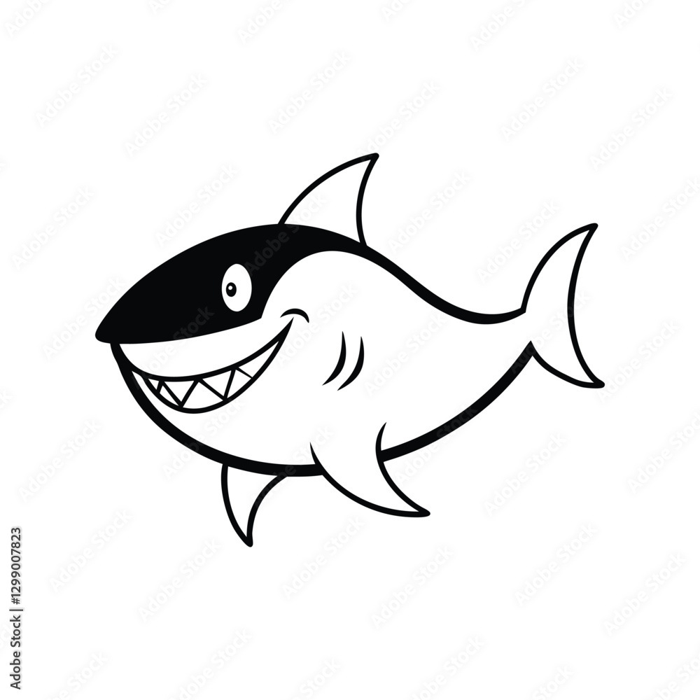 Fototapeta premium shark silhouette vector illustration A