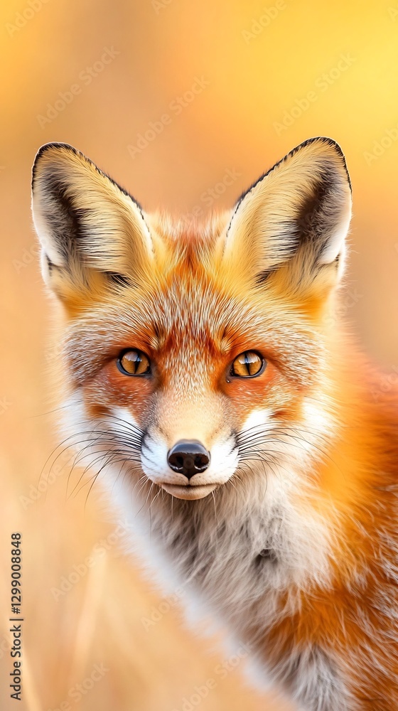 Obraz premium Red fox autumn gradient curious look