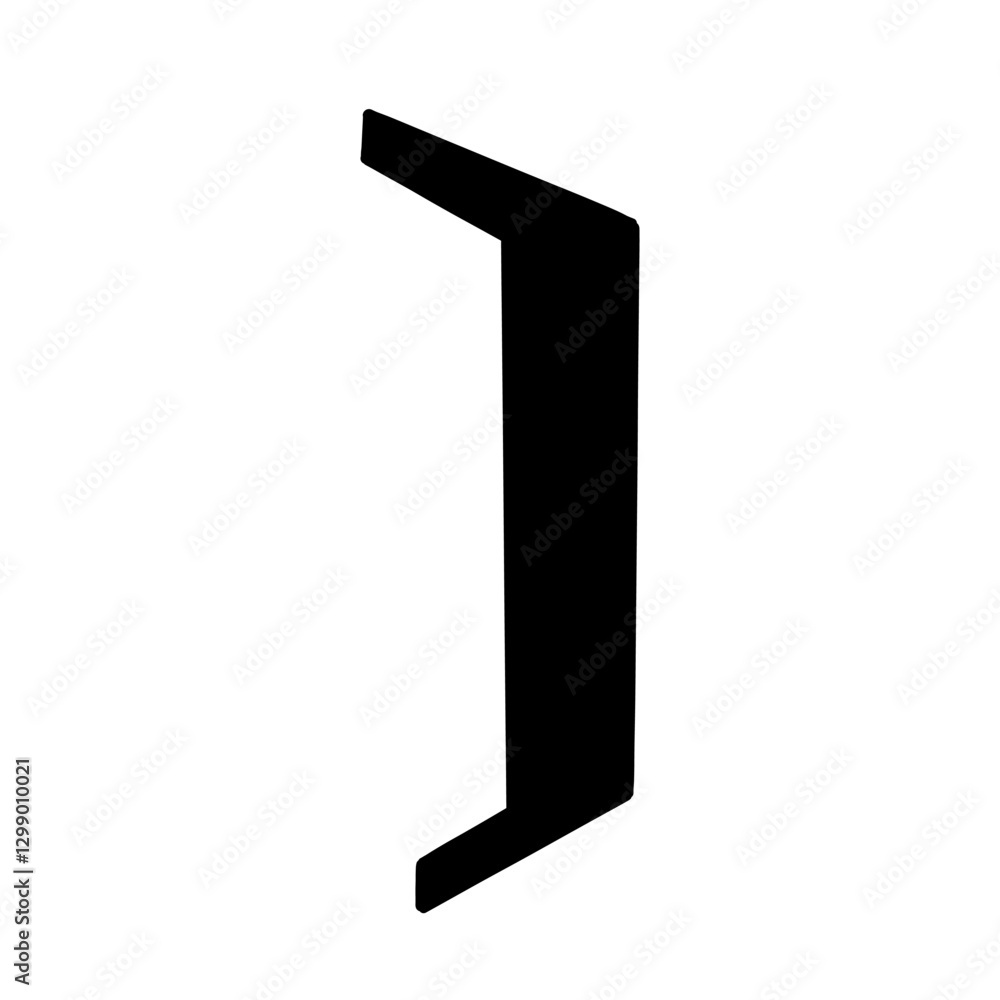 Magic right parenthesis symbol in hand drawn style. Vector illustration isolated on white background. For typography, font, shop, logo, alphabet, sales, signboard, education, branding, presentation. Magic right parenthesis symbol in hand drawn style. Vector illustration isolated on white background. For typography, font, shop, logo, alphabet, sales, signboard, education, branding, presentation.