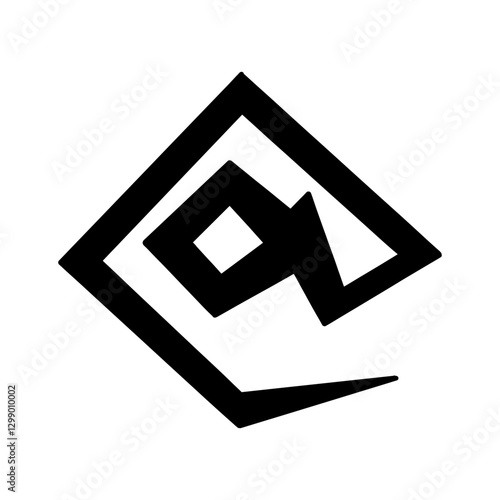Magic Bold at sign symbol in hand drawn style. Vector illustration isolated on white background. For typography, font, shop, logo, alphabet, sales, signboard, education, branding, presentation.