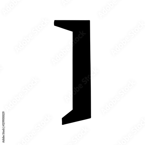 Magic Bold left square bracket symbol in hand drawn style. Vector illustration isolated on white background. For typography, font, shop, logo, alphabet, sales, signboard, education, branding.