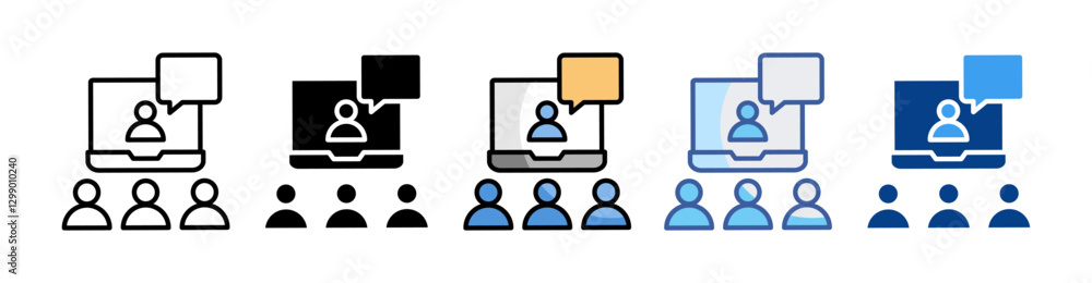 Virtual Mentoring Icon Set Multiple Style Collection Virtual Mentoring Icon Set Multiple Style Collection