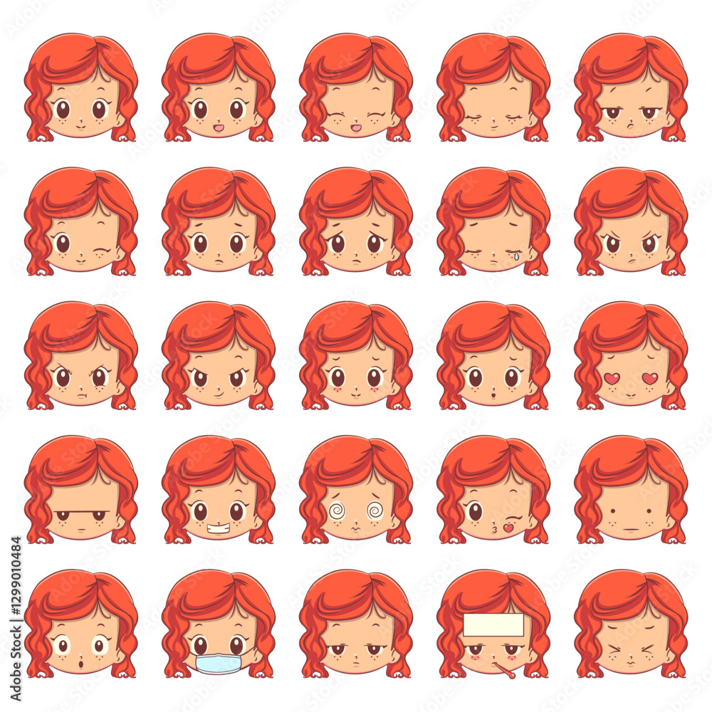 Girl face expressions, cute, child Girl face expressions, cute, child