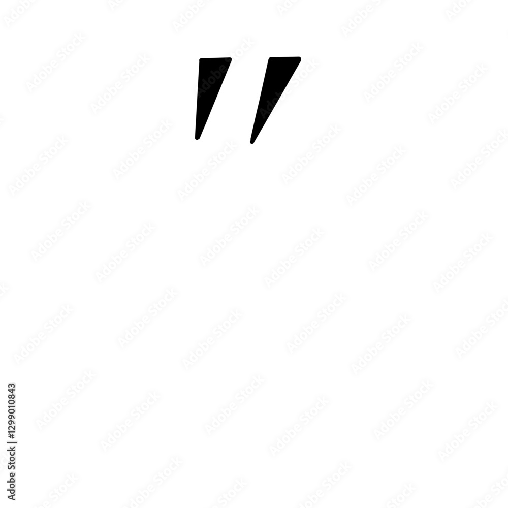 Fototapeta premium Magic Bold quatation mark symbol in hand drawn style. Vector illustration isolated on white background. For typography, font, shop, logo, alphabet, sales, signboard, education, branding, presentation.