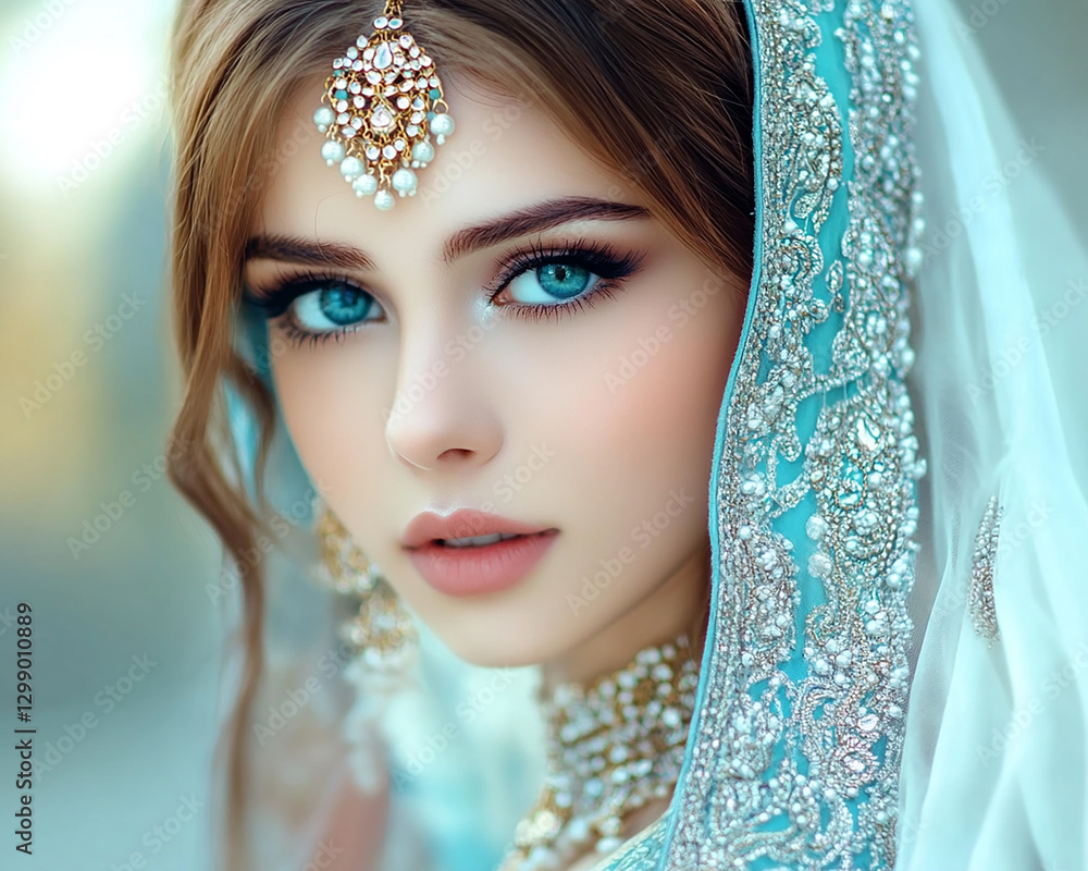 Fototapeta premium Middle Eastern Arab beauty close-up