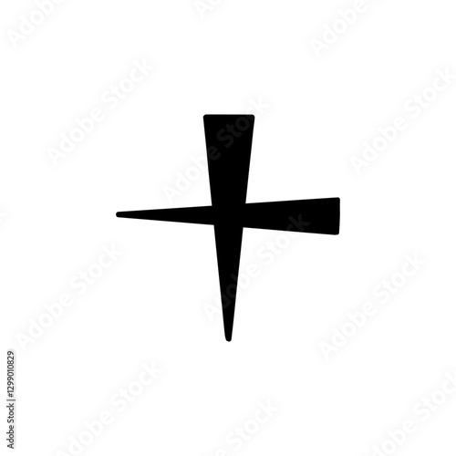 Magic Bold plus add symbol in hand drawn style. Vector illustration isolated on white background. For typography, font, shop, logo, alphabet, sales, signboard, education, branding, presentation.