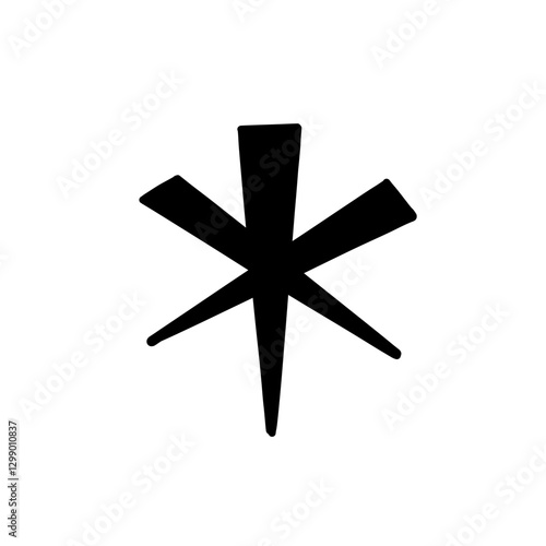Magic Bold asterisk symbol in hand drawn style. Vector illustration isolated on white background. For typography, font, shop, logo, alphabet, sales, signboard, education, branding, presentation