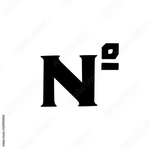 Magic Bold number symbol in hand drawn style. Vector illustration isolated on white background. For typography, font, shop, logo, alphabet, sales, signboard, education, branding, presentation.