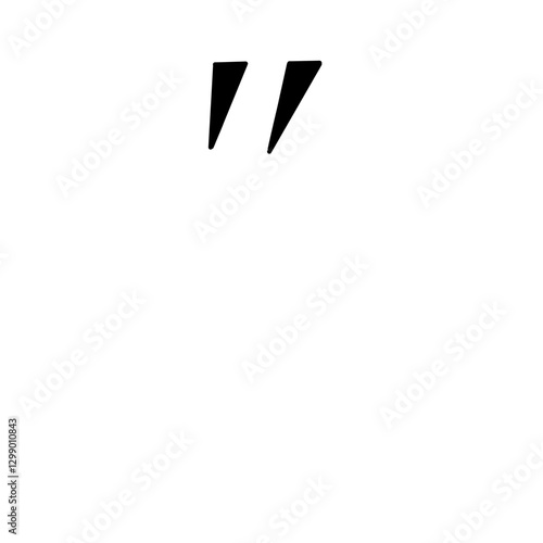 Magic Bold quatation mark symbol in hand drawn style. Vector illustration isolated on white background. For typography, font, shop, logo, alphabet, sales, signboard, education, branding, presentation.