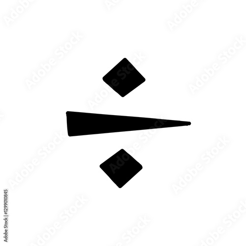 Magic Bold divide symbol in hand drawn style. Vector illustration isolated on white background. For typography, font, shop, logo, alphabet, sales, signboard, education, branding, presentation.