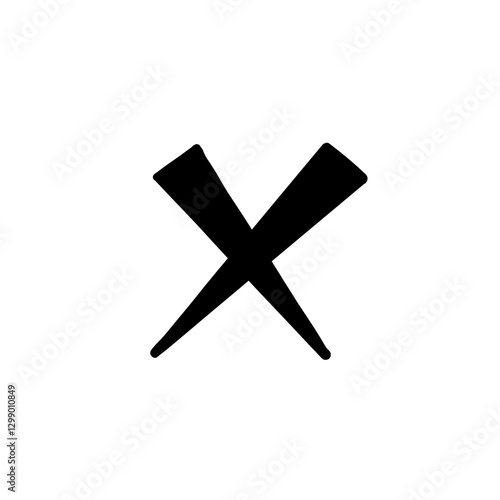 Magic Bold multiply times symbol in hand drawn style. Vector illustration isolated on white background. For typography, font, shop, logo, alphabet, sales, signboard, education, branding.