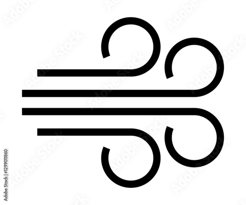 wind icon symbolizing strong airflow or breezy weather conditions.
