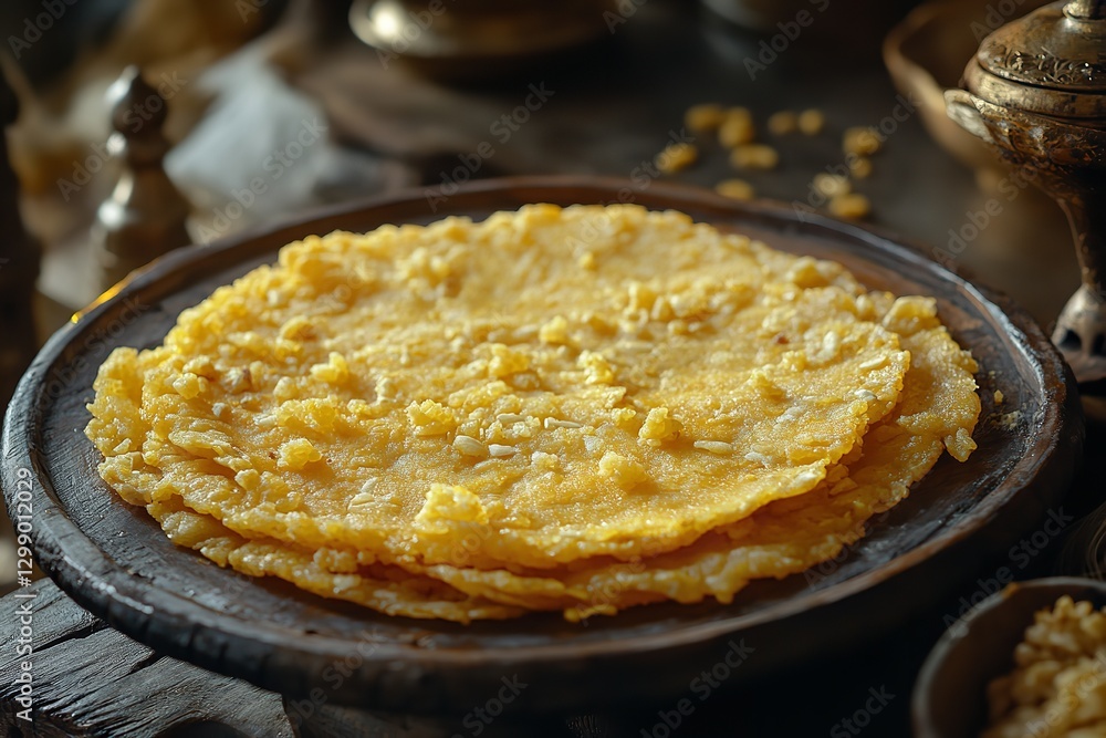 Made with molasses and popped rice, this meal is a parched rice cake. customary cuisine during the Bengali New Year. Generative Ai Made with molasses and popped rice, this meal is a parched rice cake. customary cuisine during the Bengali New Year. Generative Ai