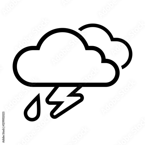 thunderstorm icon symbolizing rain, lightning, and stormy weather.