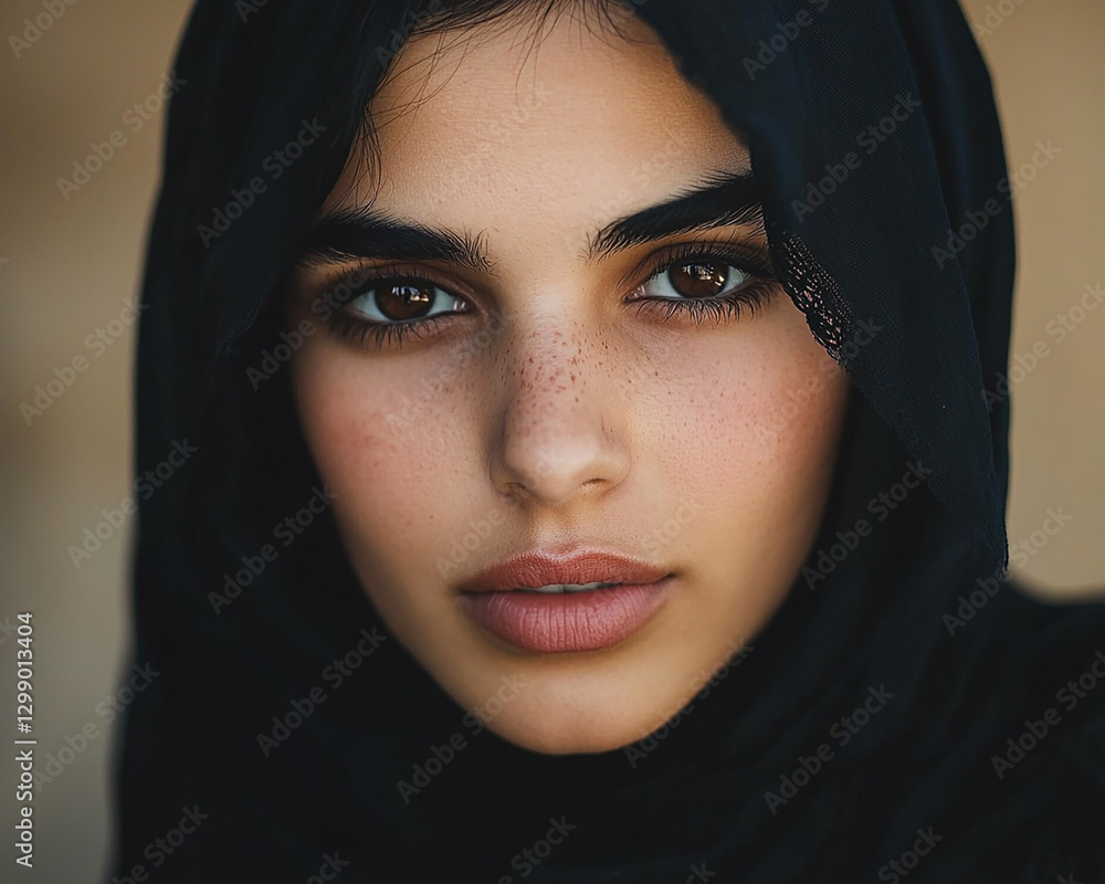Naklejka premium Middle Eastern Arab beauty close-up