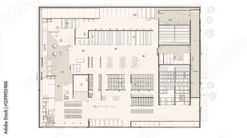 Modern warehouse layout plan and design blueprint