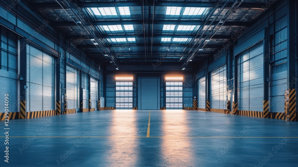 Spacious Industrial Warehouse Interior with Natural Light Spacious Industrial Warehouse Interior with Natural Light