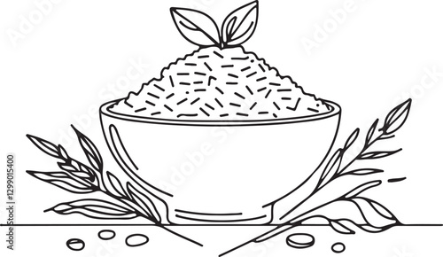 Minimalist Line Drawing of Risotto - Vector Art
