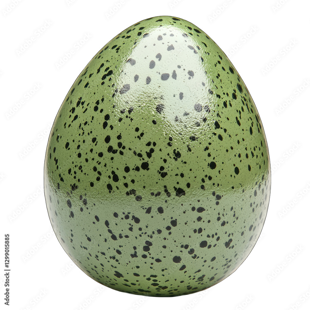 Green Speckled Egg Isolated On White Background Green Speckled Egg Isolated On White Background