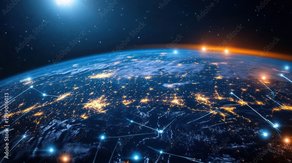 Global Network. Earth. Digital. Futuristic. Connected World Global Network. Earth. Digital. Futuristic. Connected World
