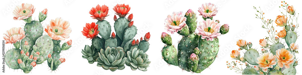 Naklejka premium Blooming Desert – Prickly Beauty