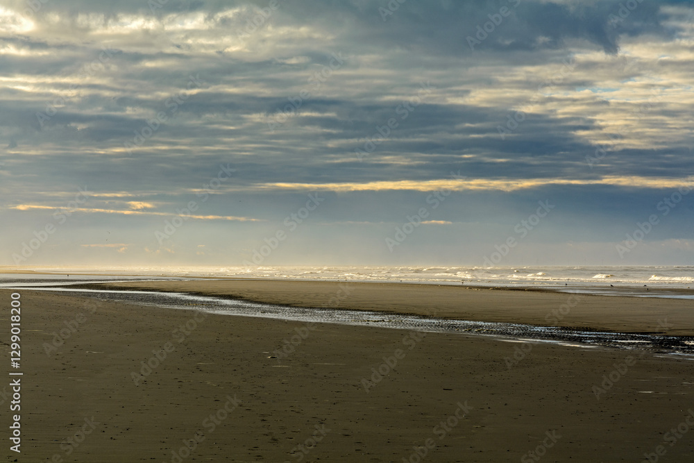 beach and horizon at island Juist, Germany beach and horizon at island Juist, Germany